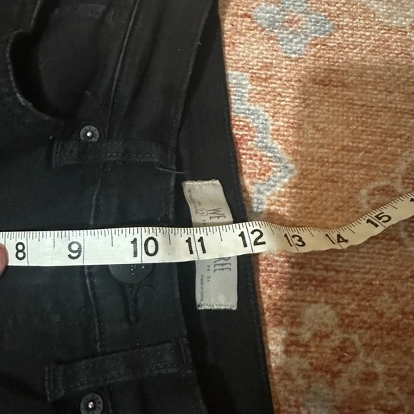 We the free Free People Night Shade High Rise Embroidered Flare Black Jeans 25 - Picture 8 of 9